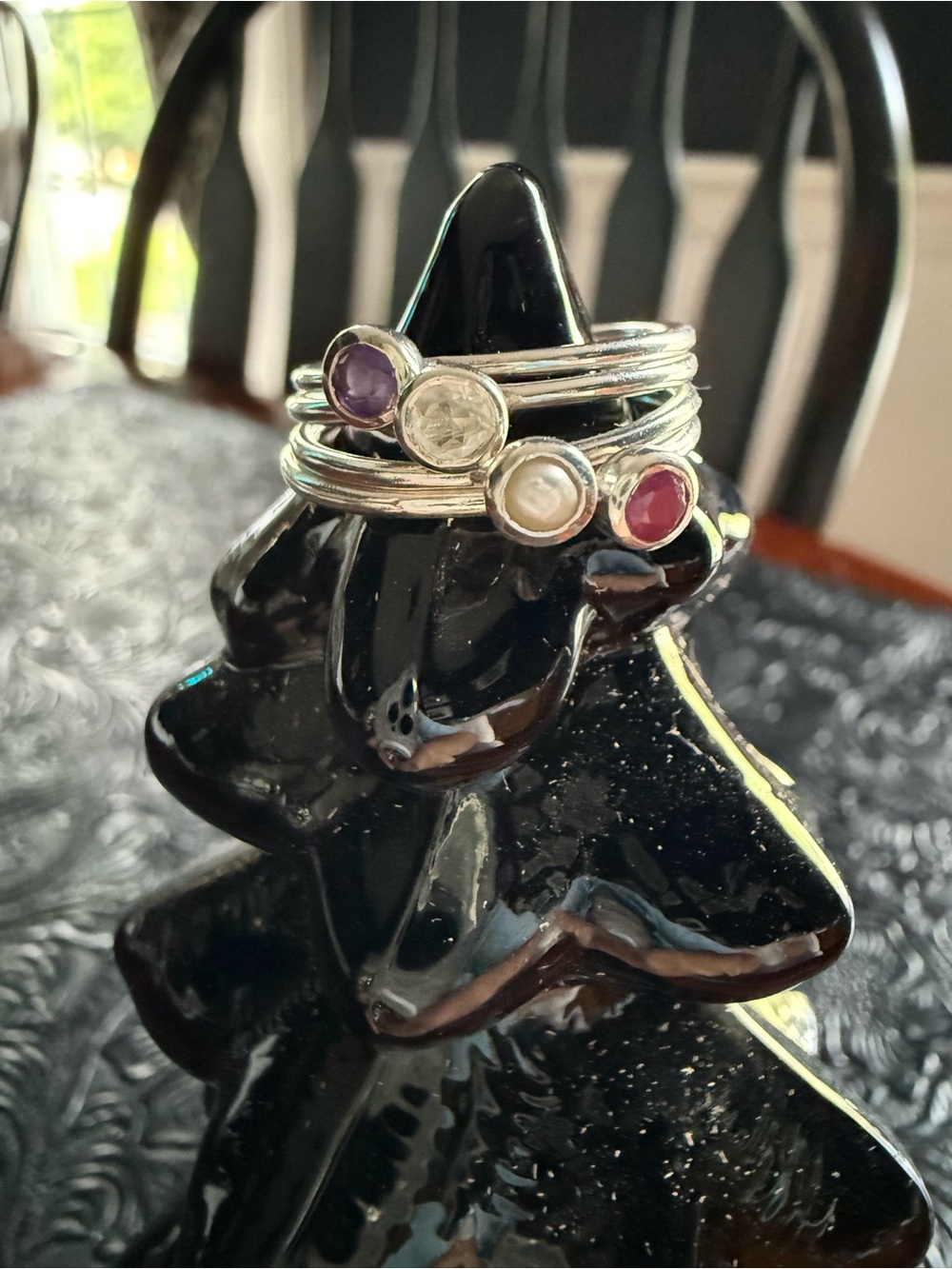 Silpada February Birthstone Sterling Silver Dainty Stackable Ring Size 8 - Picture 5 of 6